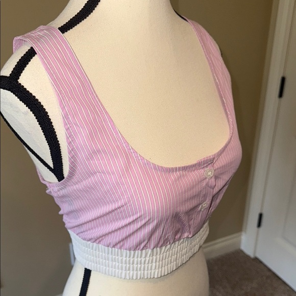 Pink and White Striped Women's Top - Picture 4 of 9
